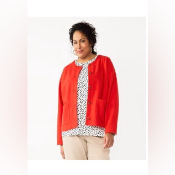 Croft & Barrow collarless knit jacket cardigan NWT Size 1X Plus Sized - Picture 14 of 16